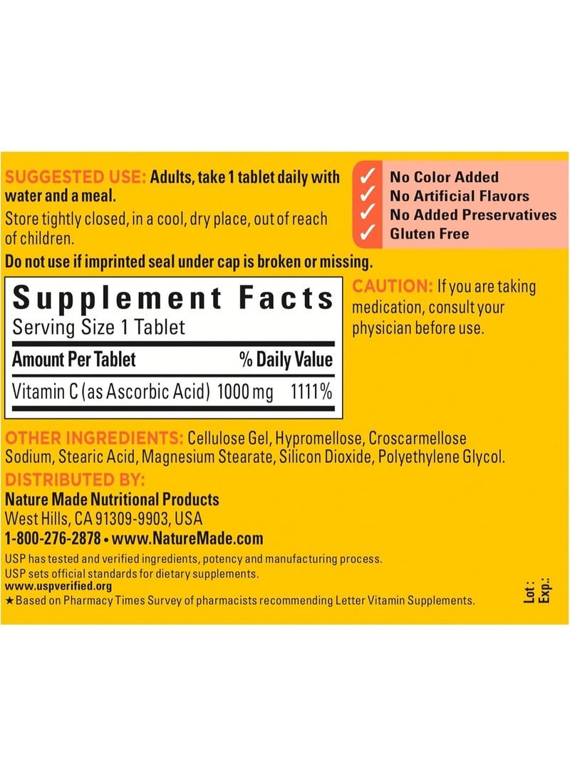 Nature Made Vitamin C 1000 mg Extra Strength, Dietary Supplement for Immune Support, 100 Tablets, 100 Day Supply - Image 3